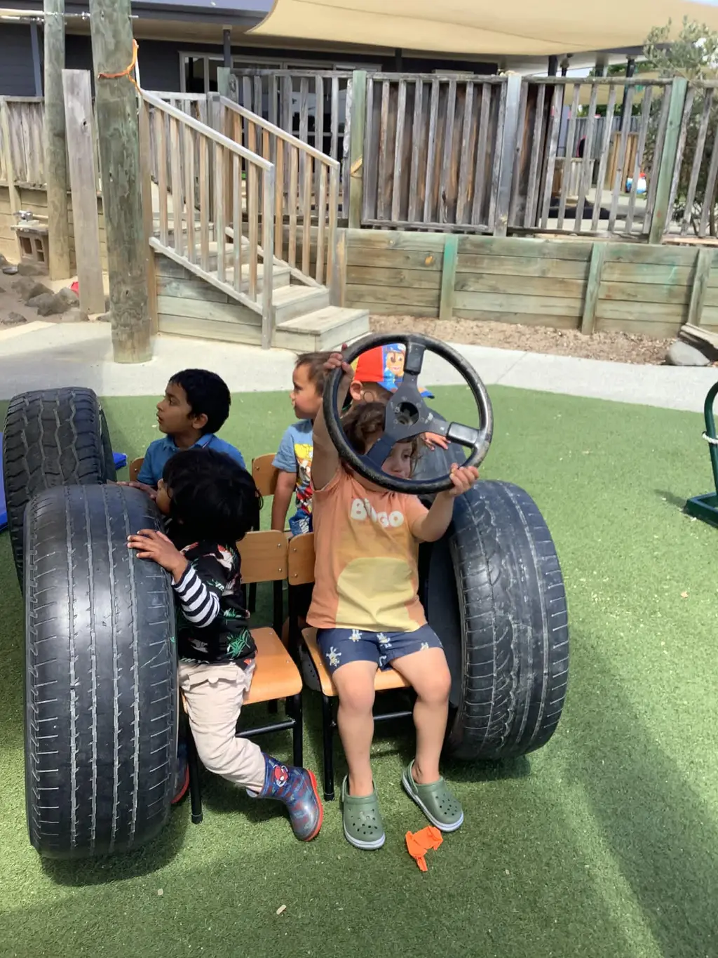 Children playing outdoors at Highfield Haven